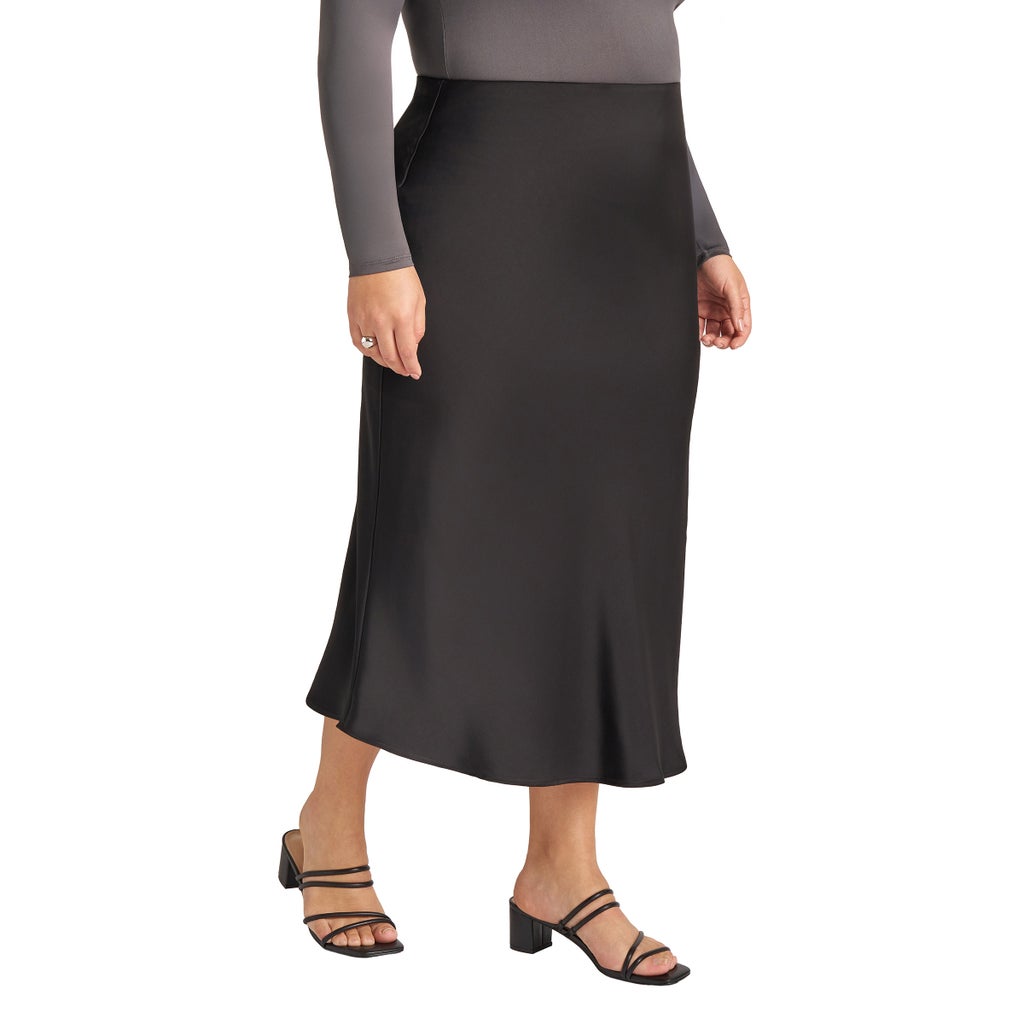 Matty M Women's Satin Slip Skirt