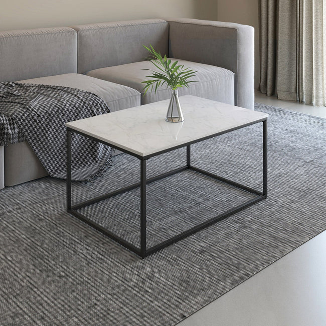 Appollo Josiane Metal Coffee Table with Marble Top