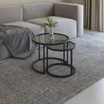 Appollo Lucienne Nested Round Coffee Tables with Tempered Glass Top