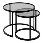 Appollo Lucienne Nested Round Coffee Tables with Tempered Glass Top