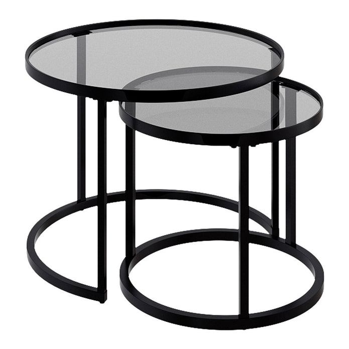 Appollo Lucienne Nested Round Coffee Tables with Tempered Glass Top
