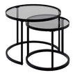 Appollo Lucienne Nested Round Coffee Tables with Tempered Glass Top