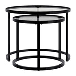 Appollo Lucienne Nested Round Coffee Tables with Tempered Glass Top
