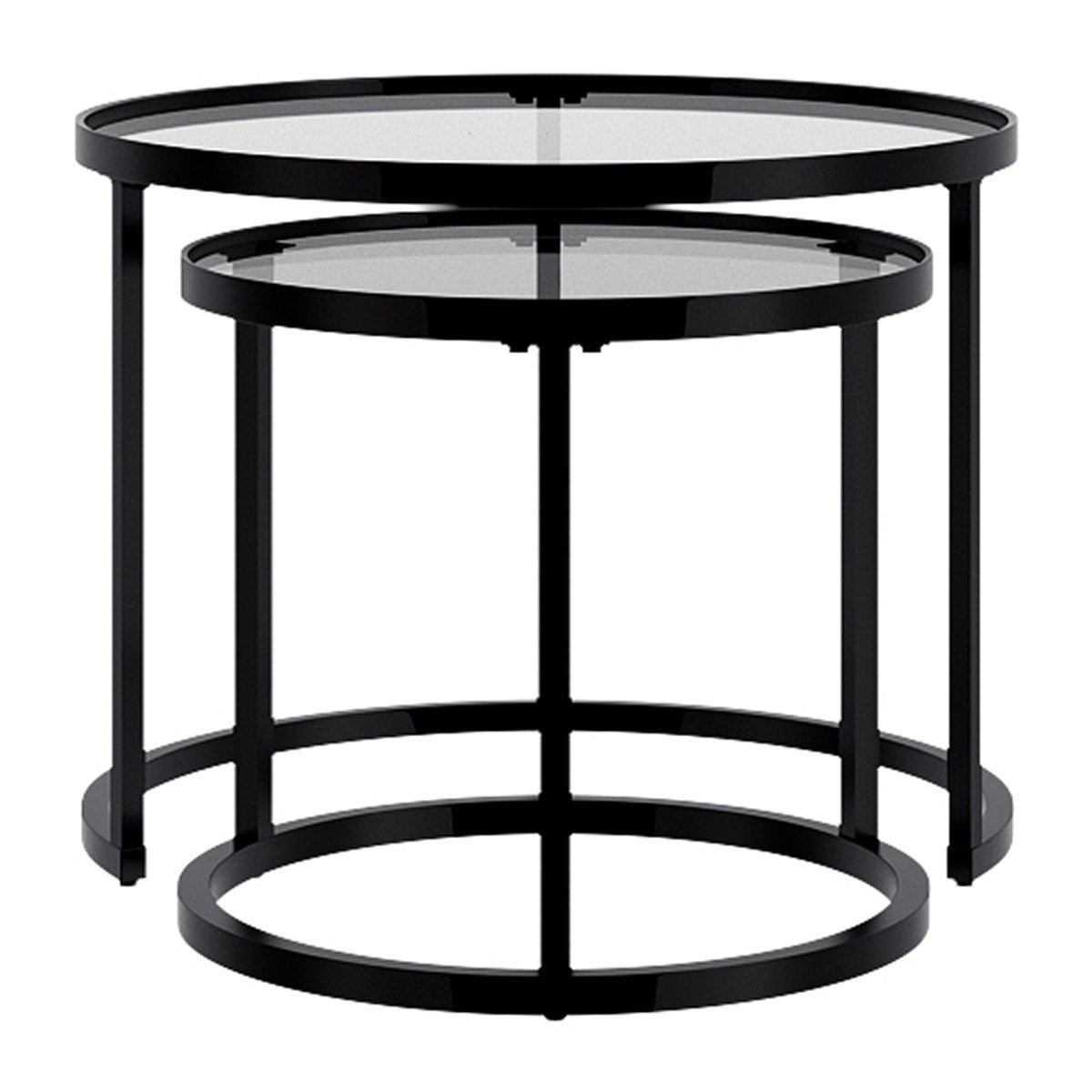 Appollo Lucienne Nested Round Coffee Tables with Tempered Glass Top