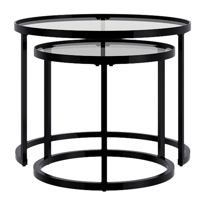 Appollo Lucienne Nested Round Coffee Tables with Tempered Glass Top