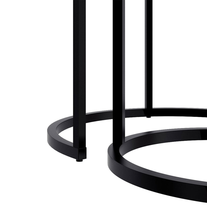 Appollo Lucienne Nested Round Coffee Tables with Tempered Glass Top