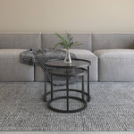 Appollo Lucienne Nested Round Coffee Tables with Tempered Glass Top