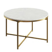 Appollo Sebastien 80 cm (31.5 in.) Round Metal Coffee Table with Marble Top