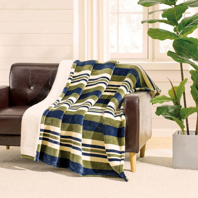 Tommy Hilfiger Luxe Plush Sherpa Throw