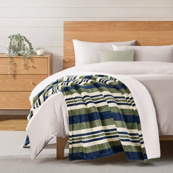 Tommy Hilfiger Luxe Plush Sherpa Throw