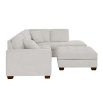 Thomasville Miles Right-hand Facing 3-piece Fabric Sectional with Storage Ottoman, Beige