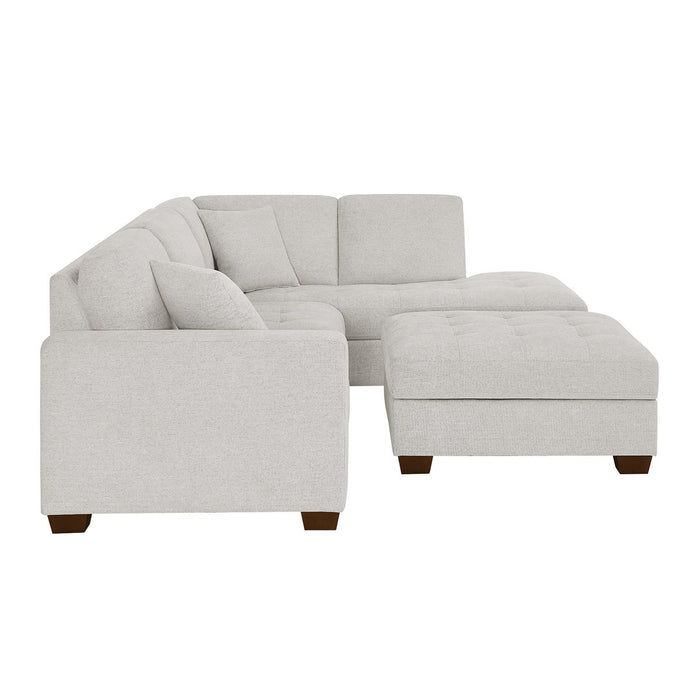 Thomasville Miles Right-hand Facing 3-piece Fabric Sectional with Storage Ottoman, Beige