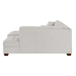 Thomasville Miles Right-hand Facing 3-piece Fabric Sectional with Storage Ottoman, Beige