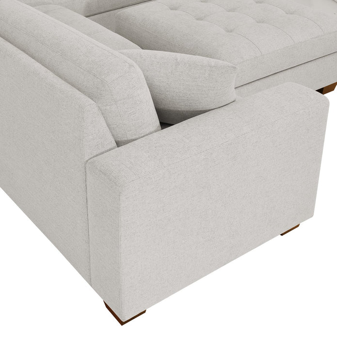 Thomasville Miles Right-hand Facing 3-piece Fabric Sectional with Storage Ottoman, Beige