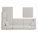 Thomasville Miles Right-hand Facing 3-piece Fabric Sectional with Storage Ottoman, Beige