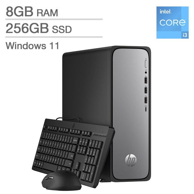 HP OmniDesk Slim Desktop PC, Intel Core i3-13100 – 8GB RAM, 256GB SSD