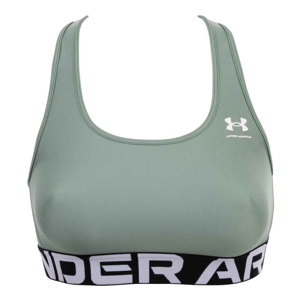 Under Armour Women's HeatGear Mid Branded Sports Bra - Green