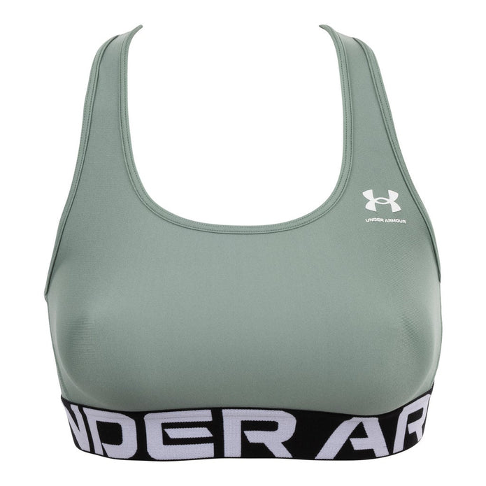 Under Armour Women's HeatGear Mid Branded Sports Bra - Green