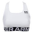 Under Armour Women's HeatGear Mid Branded Sports Bra - White