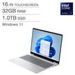 HP OmniBook 7 16-in. Touchscreen Laptop, Intel Core Ultra 7 255H, 32 GB RAM, 1 TB SSD, 6GB NVIDIA GeForce RTX 4050