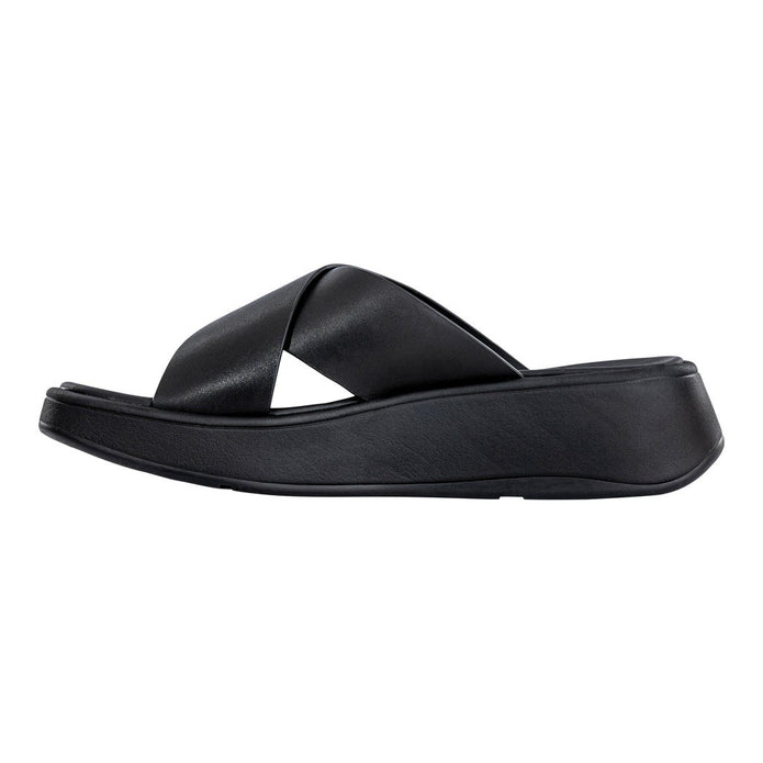 FitFlop Women's F-MODE Leather Flatform Cross Slides