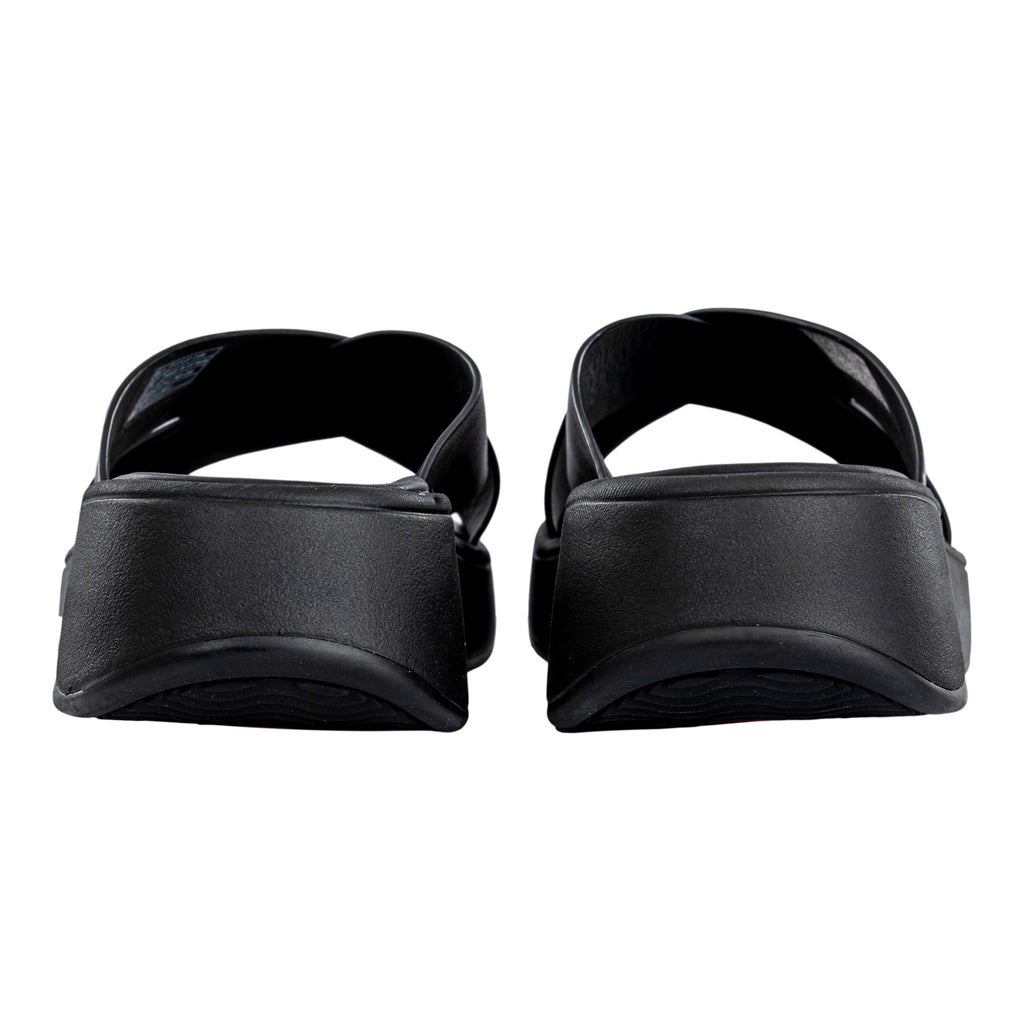 FitFlop Women's F-MODE Leather Flatform Cross Slides