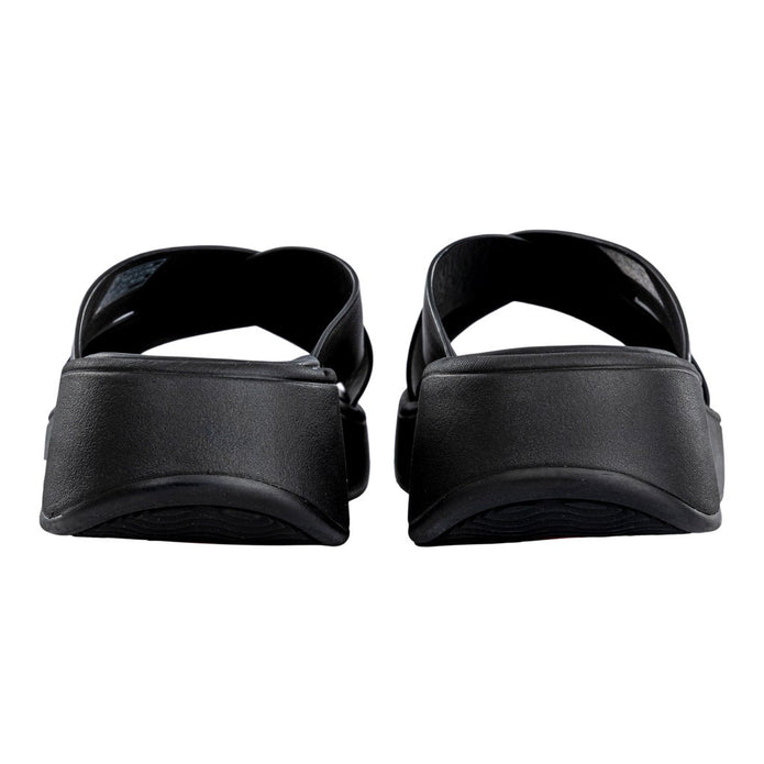 FitFlop Women's F-MODE Leather Flatform Cross Slides