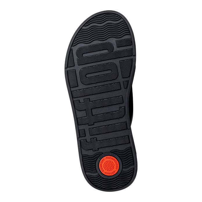 FitFlop Women's F-MODE Leather Flatform Cross Slides