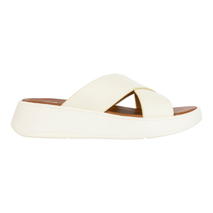FitFlop Women's F-MODE Leather Flatform Cross Slides