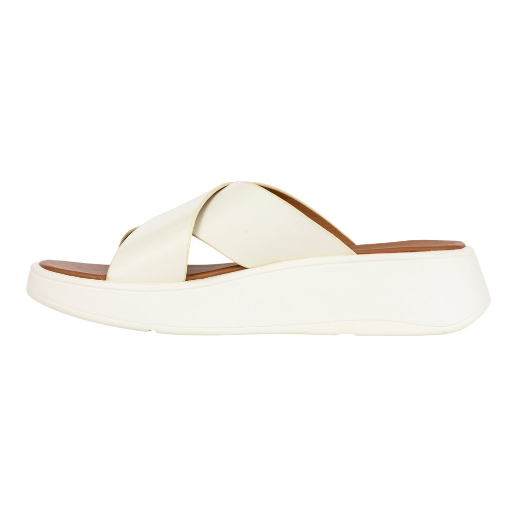 FitFlop Women's F-MODE Leather Flatform Cross Slides