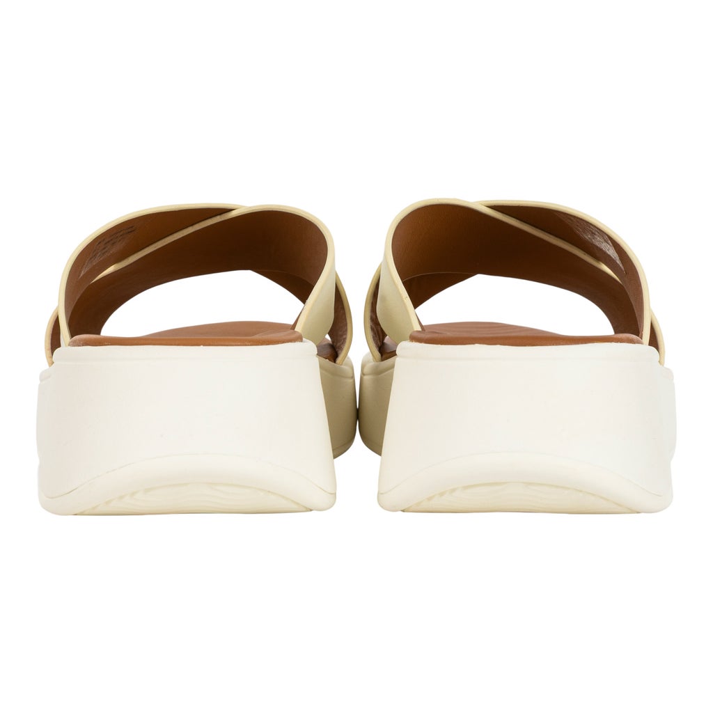 FitFlop Women's F-MODE Leather Flatform Cross Slides