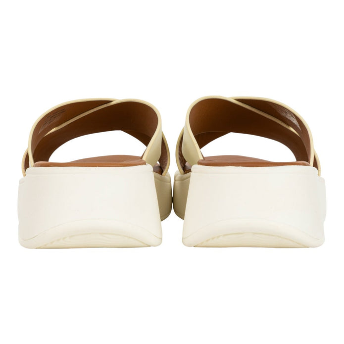 FitFlop Women's F-MODE Leather Flatform Cross Slides