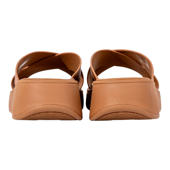 FitFlop Women's F-MODE Leather Flatform Cross Slides