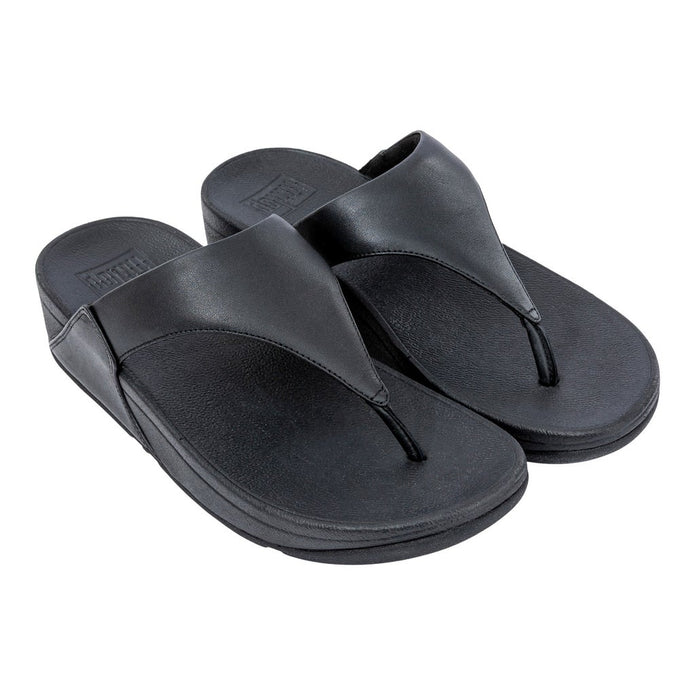 FitFlop Women's Lulu Leather Toe-Post Sandals - Black