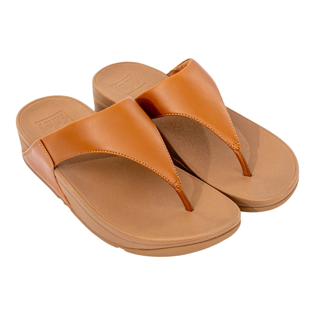 FitFlop Women's Lulu Leather Toe-Post Sandals - Tan