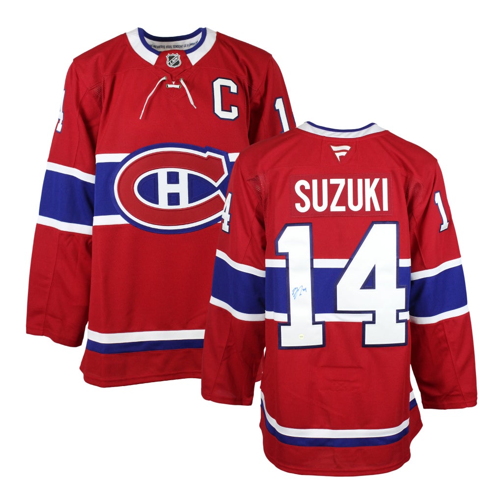 Frameworth Nick Suzuki Signed Montreal Canadiens Red Fanatics Premium