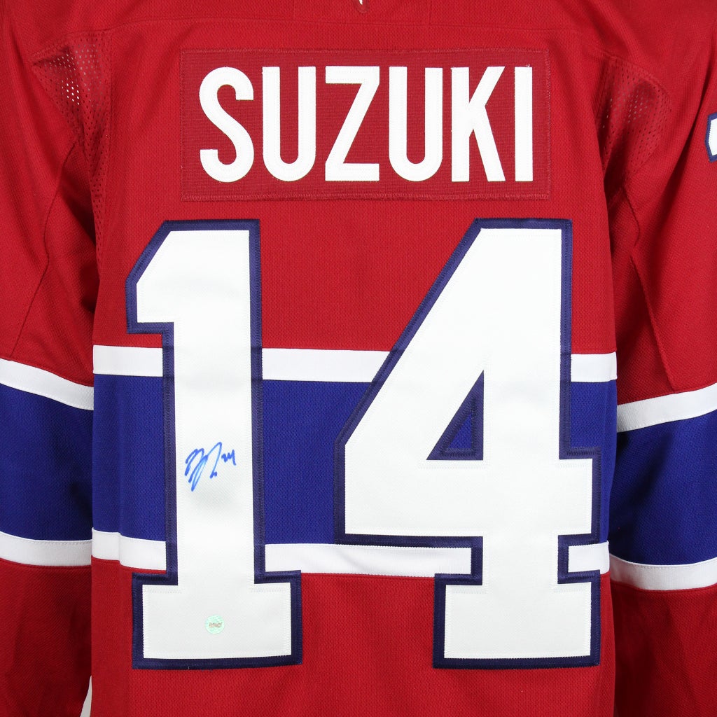 Frameworth Nick Suzuki Signed Montreal Canadiens Red Fanatics Premium