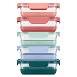 Ello Duraglass Refresh Glass Meal Prep Container Set with Silicone Base 10-piece