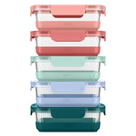 Ello Duraglass Refresh Glass Meal Prep Container Set with Silicone Base 10-piece