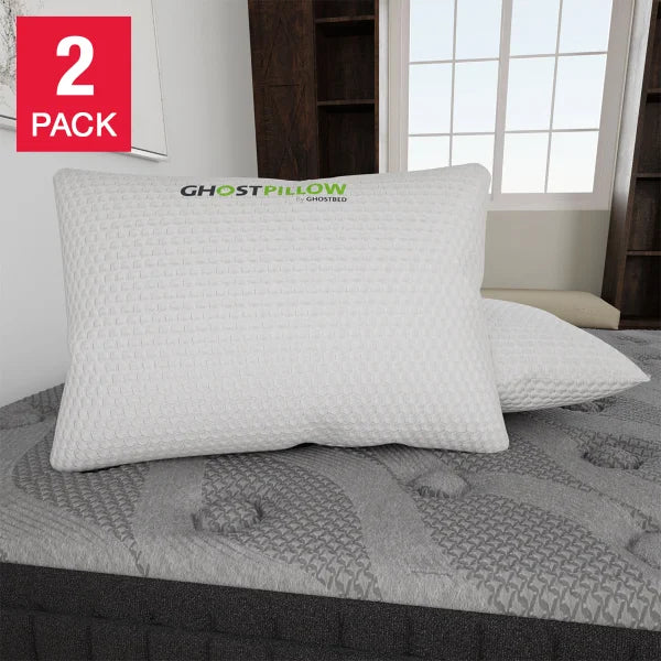 GhostBed Adjustable Shredded Memory Foam Pillow, 2-pack