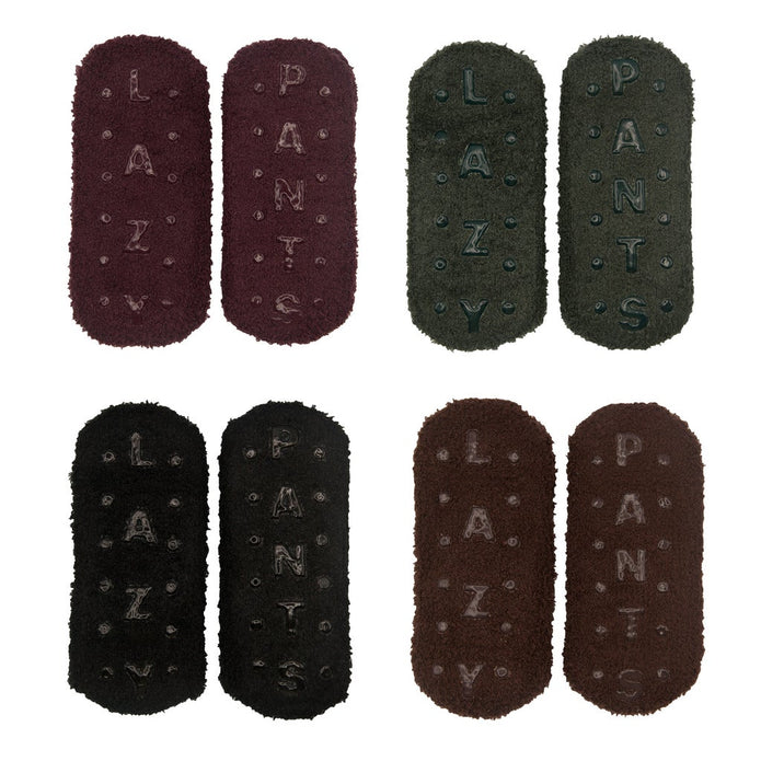 LAZYPANTS Women's Non-slip Cozy Socks, 4-pairs