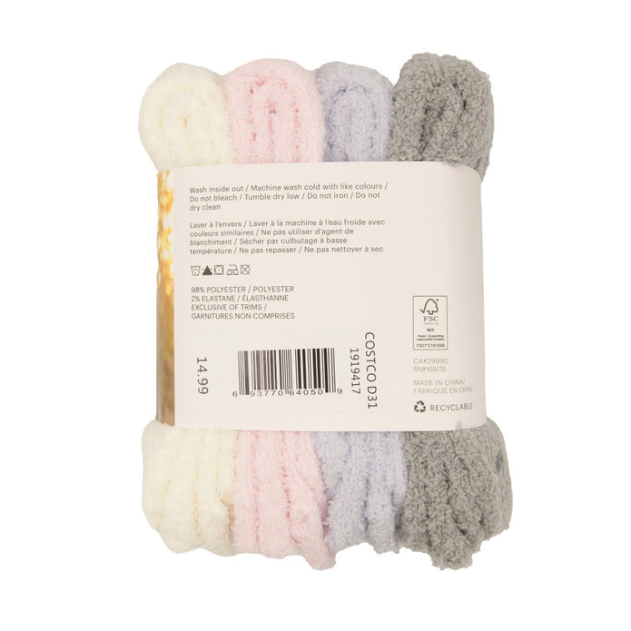 LAZYPANTS Women's Non-slip Cozy Socks, 4-pairs