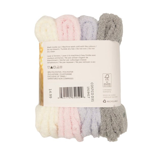 LAZYPANTS Women's Non-slip Cozy Socks, 4-pairs