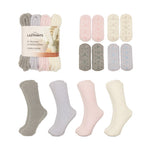 LAZYPANTS Women's Non-slip Cozy Socks, 4-pairs