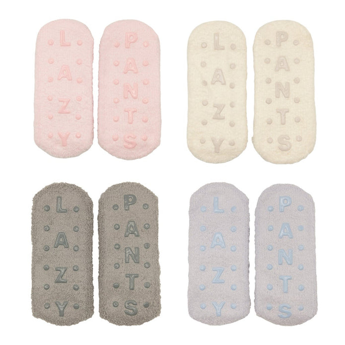 LAZYPANTS Women's Non-slip Cozy Socks, 4-pairs