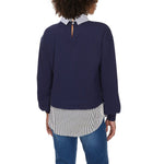 Loft Women's Layered Mixed Media Sweatshirt
