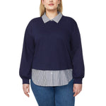Loft Women's Layered Mixed Media Sweatshirt