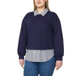 Loft Women's Layered Mixed Media Sweatshirt