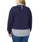 Loft Women's Layered Mixed Media Sweatshirt