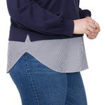 Loft Women's Layered Mixed Media Sweatshirt